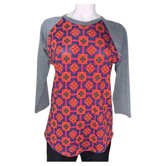 LULAROE WOMENS MEDIUM RANDY GEOMETRIC PRINT T- SHIRT EUC - Picture 2 of 5